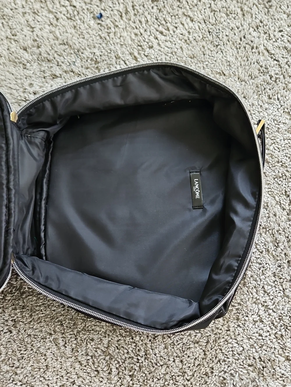 Lancome Black Patent Cosmetic Case